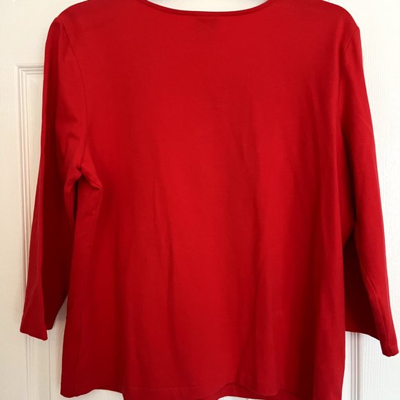 Ruby Rd, red tunic top, size L - Picture 2 of 4